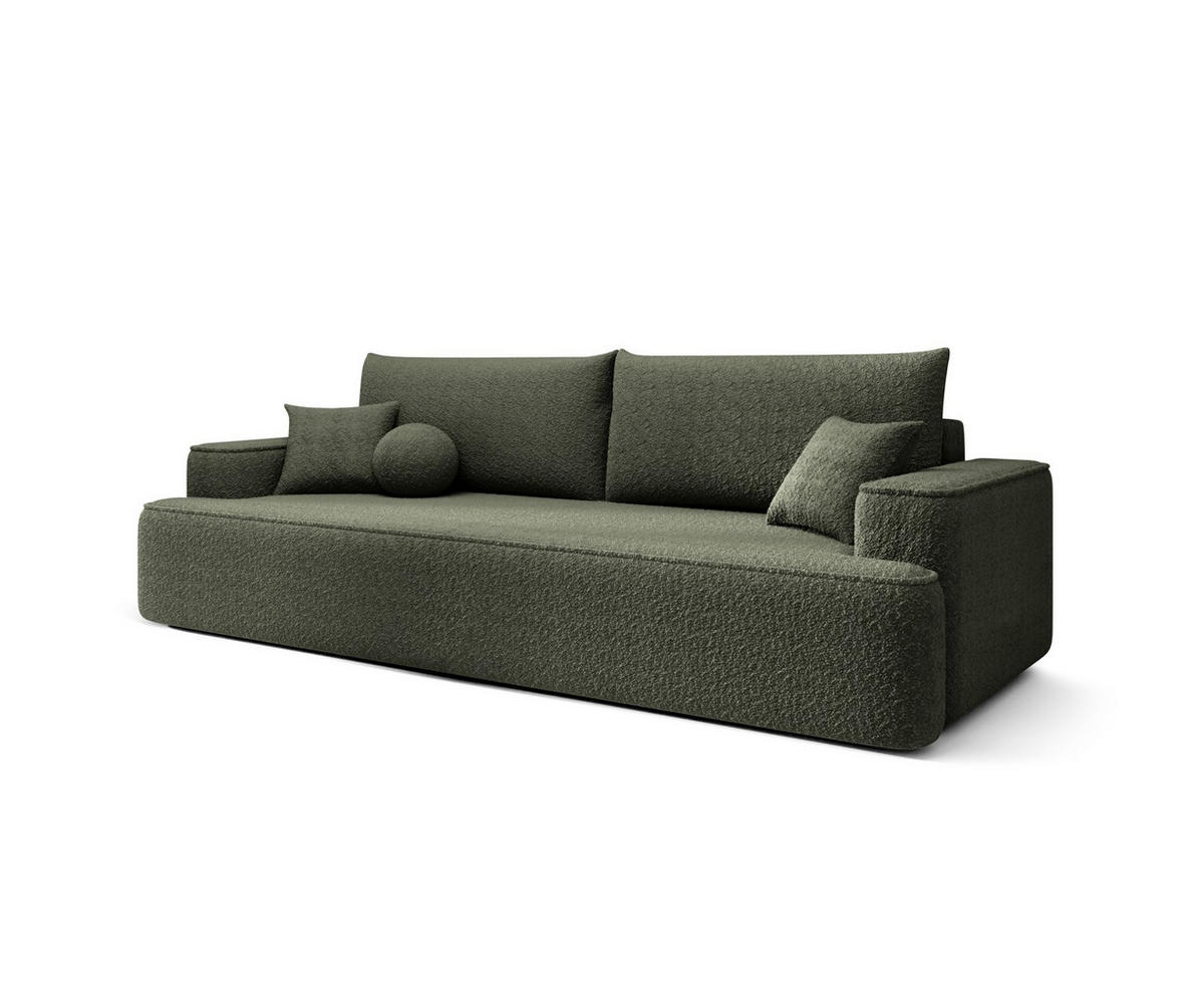 SOFA mit Schlaffunktion FIGO Quelle 37 - Dunkelgrün, Textil (250/75/150cm) - Bedante