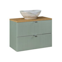 WASCHTISCH 80.4cm Jade Grün und Holz - Grün, Holzwerkstoff (80.4/59/40cm) - Petits-meubles