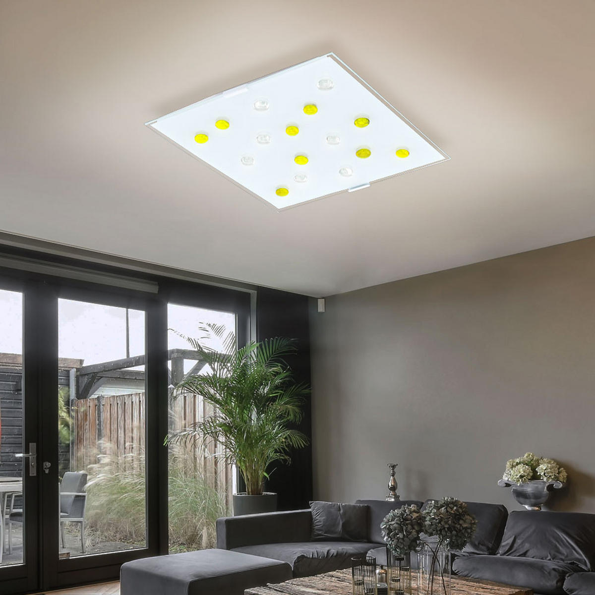 LED DECKENLEUCHTE SANTIAGO 1 Weiß satiniert - Weiß, Glas/Metall (29/29/7.5cm)