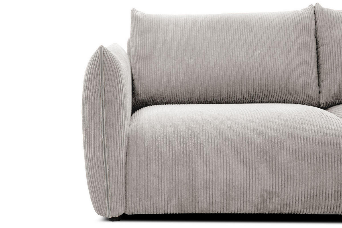 ECKSOFA TAUER 5-Sitzer, weiß - Schwarz/Weiß, Holzwerkstoff/Kunststoff (294/173cm) - Courtois Laville