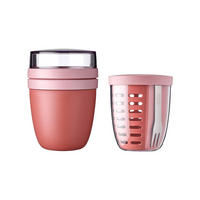 LUNCHPOT MIT FRUITPOT Ellipse Vivid Mauve 2er Set - Rot/Rosa, Kunststoff (1/1/1cm) - Mepal