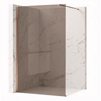 DUSCHWAND Rea Flexi Brown / Brush Copper 90 - Kupferfarben, Glas (120/90/195cm) - REA