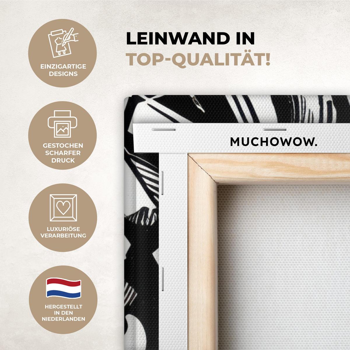 LEINWANDBILD Formen - Buchstaben - Graffiti - Schwarz Deko Groß 90x90 cm - Schwarz, Textil (90/90cm) - MuchoWow