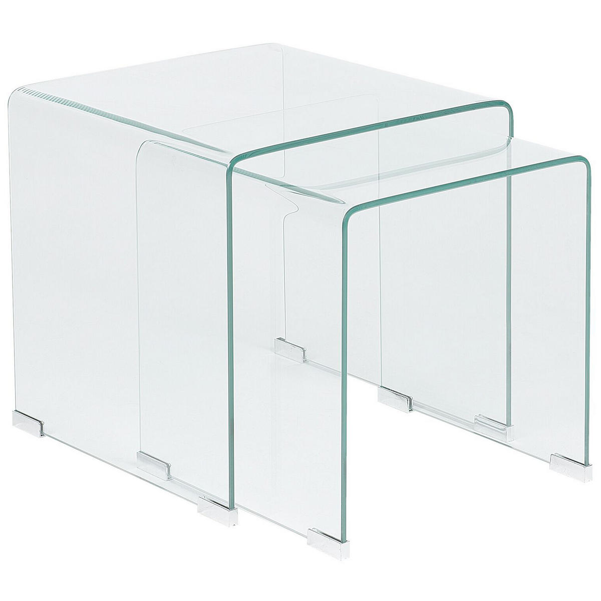 BEISTELLTISCH 2er-Set Rechteckig Transparent Kendall - Transparent, Glas (36/36cm) - Beliani