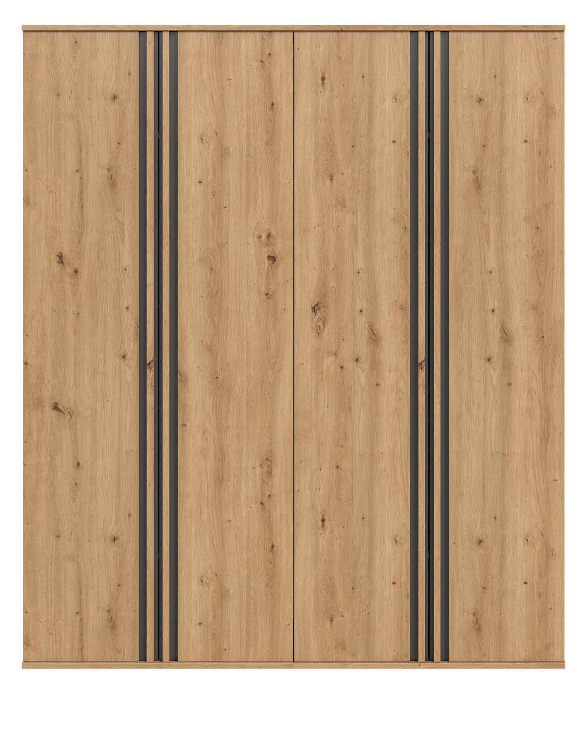 KLEIDERSCHRANK Eiche Artisan, grau 160 x 192 cm, Wäscheschrank 4-türig - Anthrazit/Eiche Artisan, Holzwerkstoff (160/192/56cm) - Inn.Furn