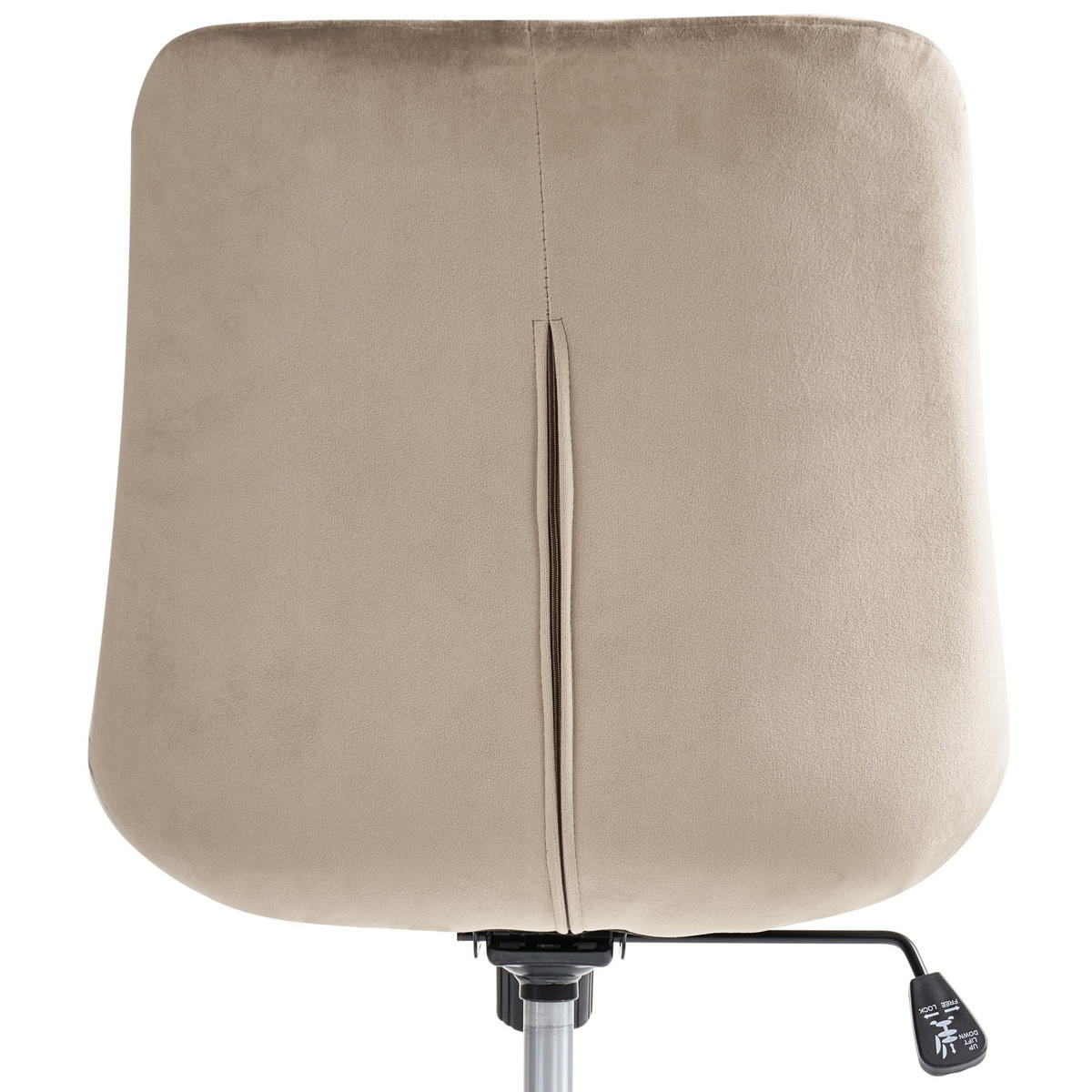BÜROSTUHL Samtstoff Taupe Melrose - Taupe, Textil/Metall (60/82/60cm) - Beliani