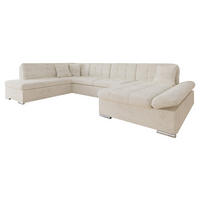 ECKSOFA Bergen Premium, Seite: Rechts - Silberfarben/Naturfarben, Holz/Textil (345/76/205cm) - MIRJAN24