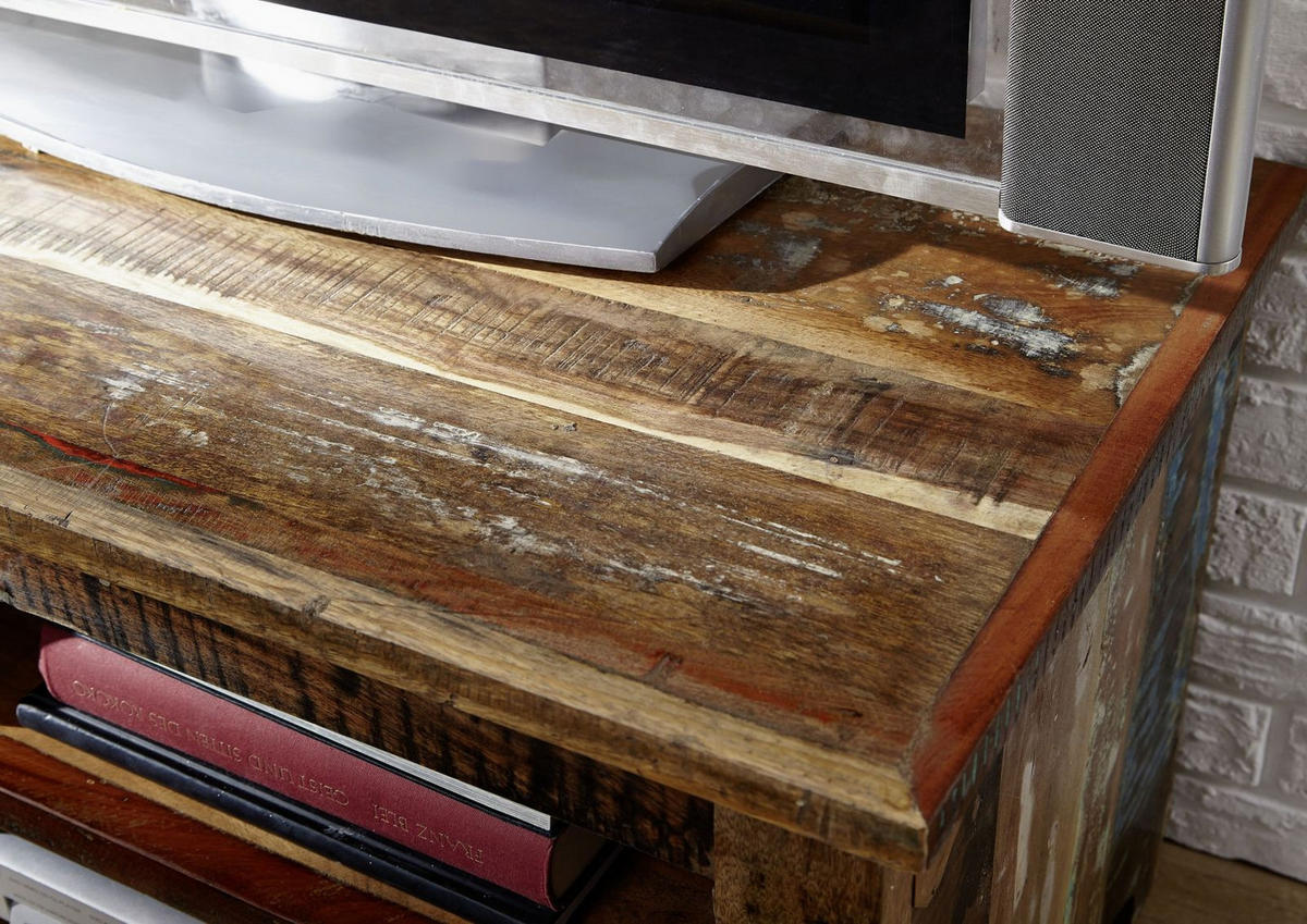 TV-BOARD Altholz 110x50x50 mehrfarbig lackiert NATURE OF SPIRIT #20 - Multicolor, Holz (50/50/110cm) - Massivmoebel24
