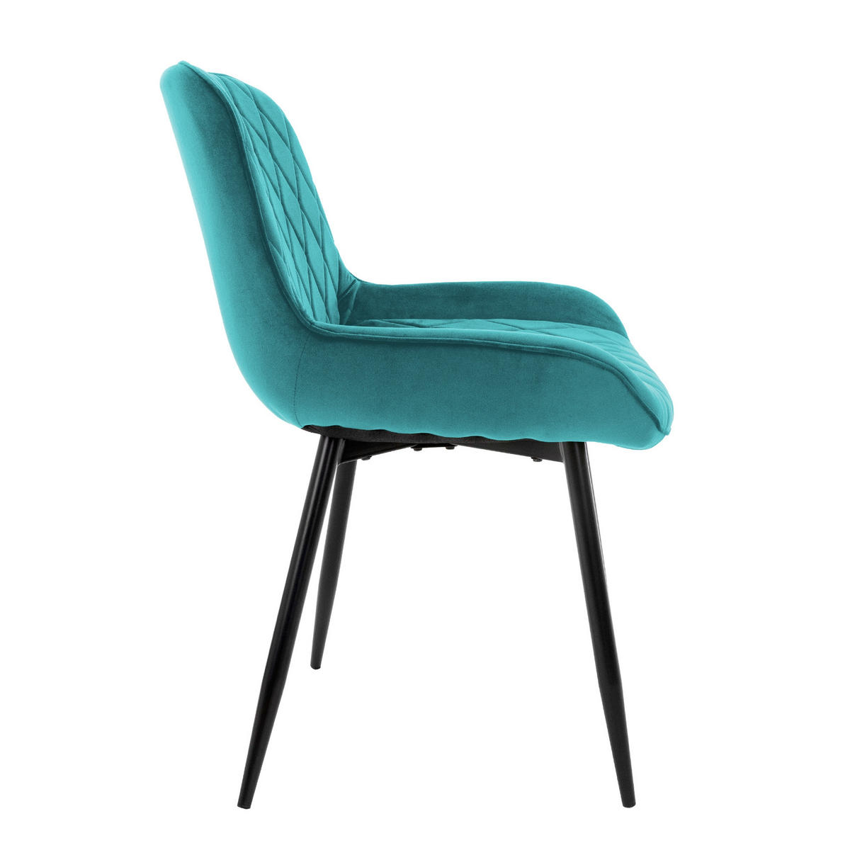 ESSZIMMERSTUHL Samt Türkis 4er Set - Türkis, Textil (54/81/60cm) - ML-DESIGN