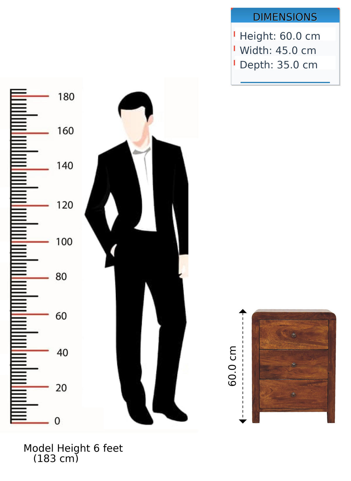 NACHTTISCH ASPEN mit 3 Schubladen, Braun - Messingfarben/Braun, Holz/Metall (45/60/35cm) - Artisan Furniture