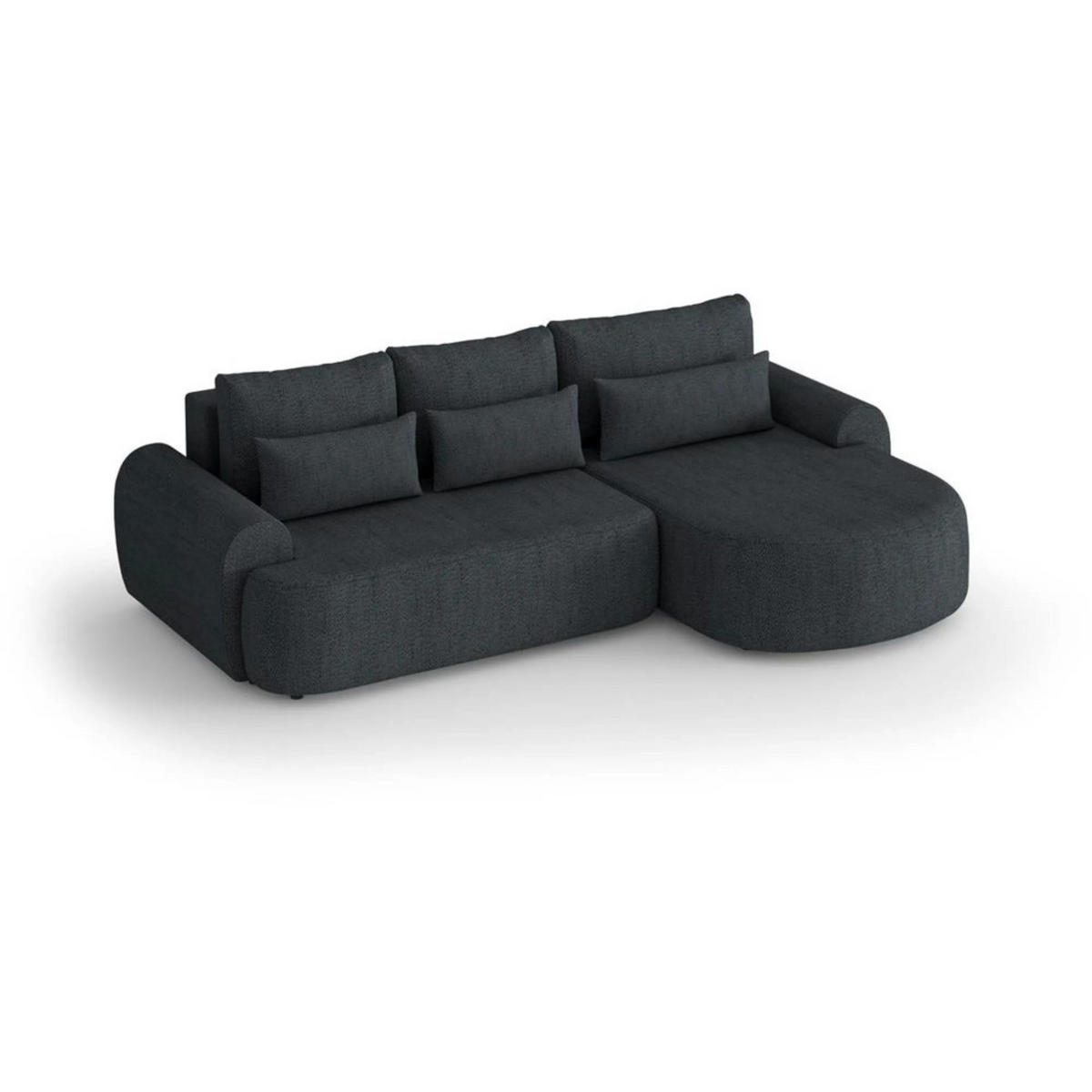 ECKSCHLAFSOFA Olivio L Anthrazit - Anthrazit/Schwarz, Kunststoff/Textil (266/170cm) - Beautysofa