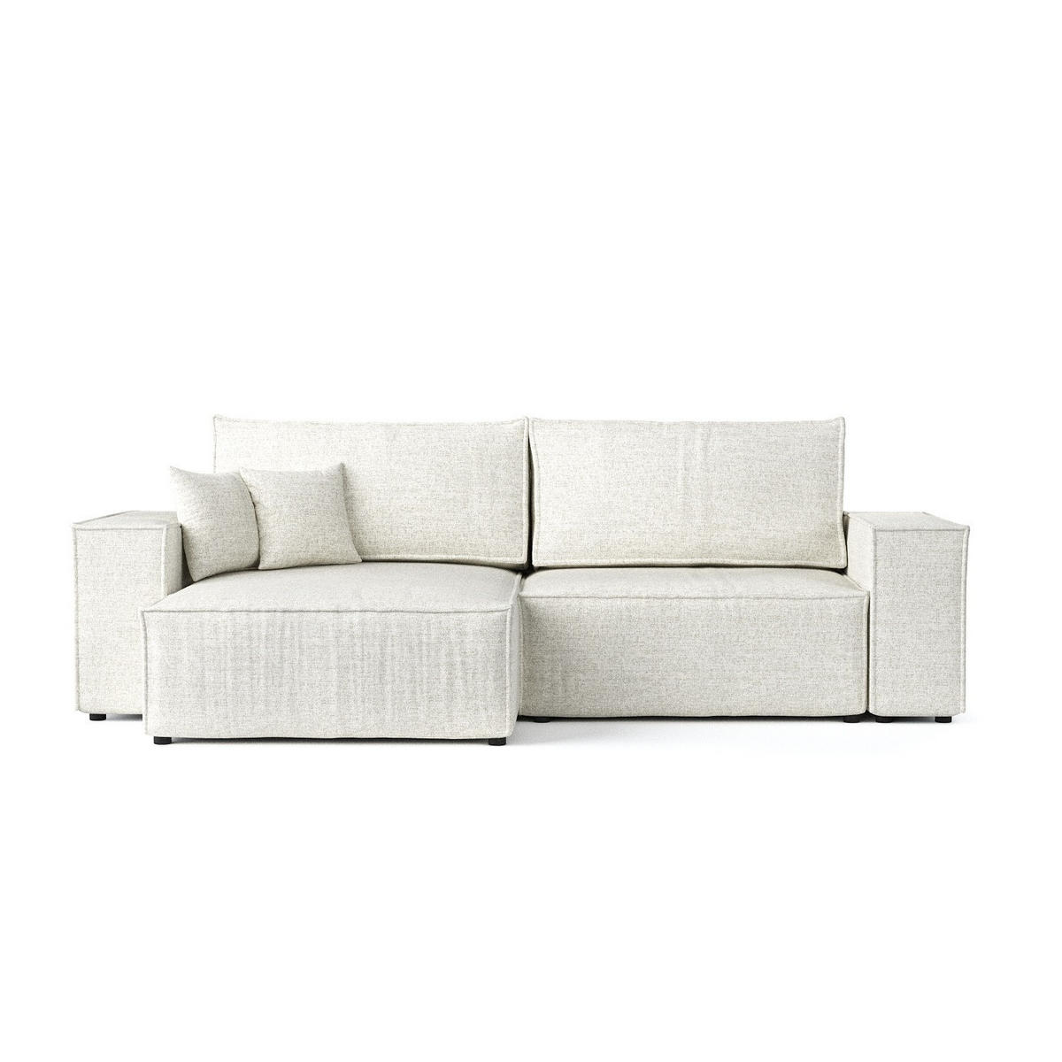ROHOVÁ SEDAČKA CAVO, textil, Světle béžová - černá/béžová, dřevo/kompozitní dřevo (255/148cm) - AltaBeds