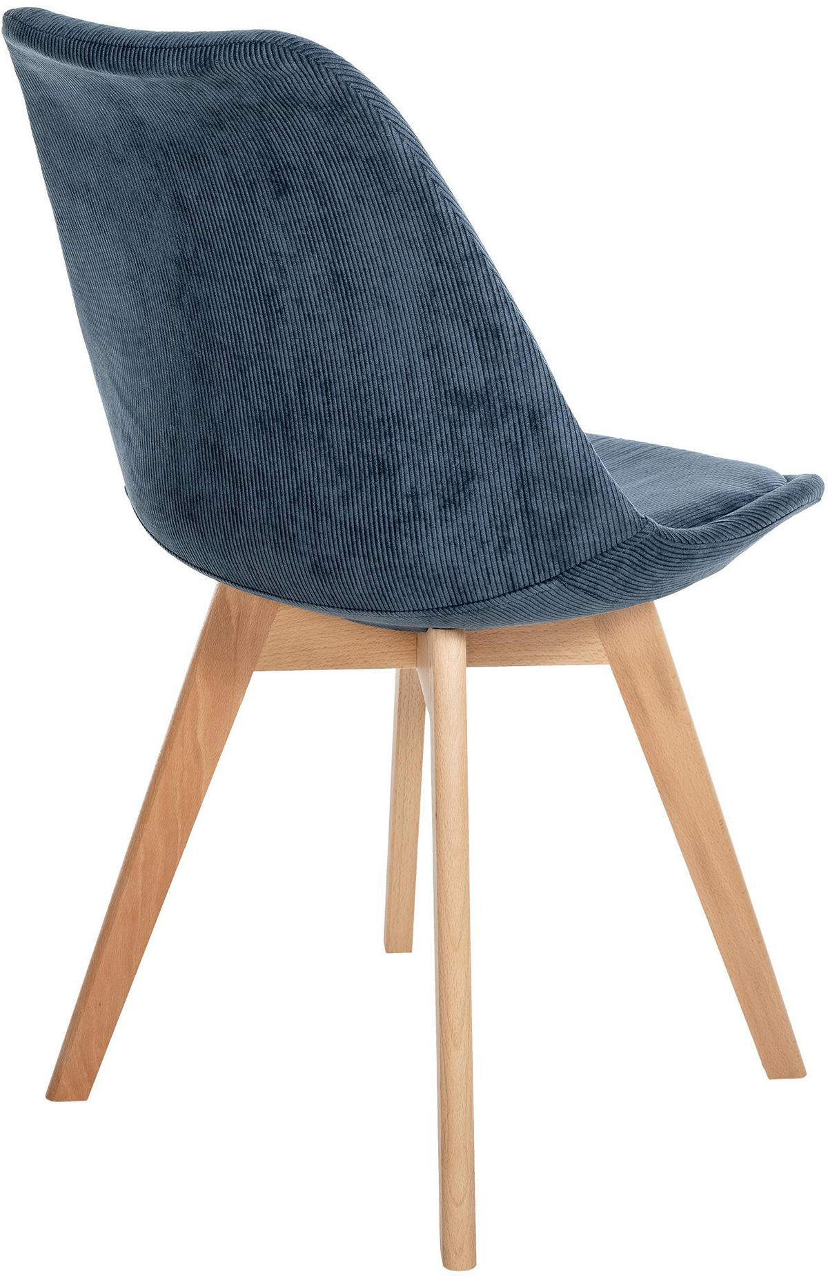STUHL Cord dunkelblau - Eukalyptusholzfarben/Dunkelblau, Holz/Textil (49/83/50cm) - CLP