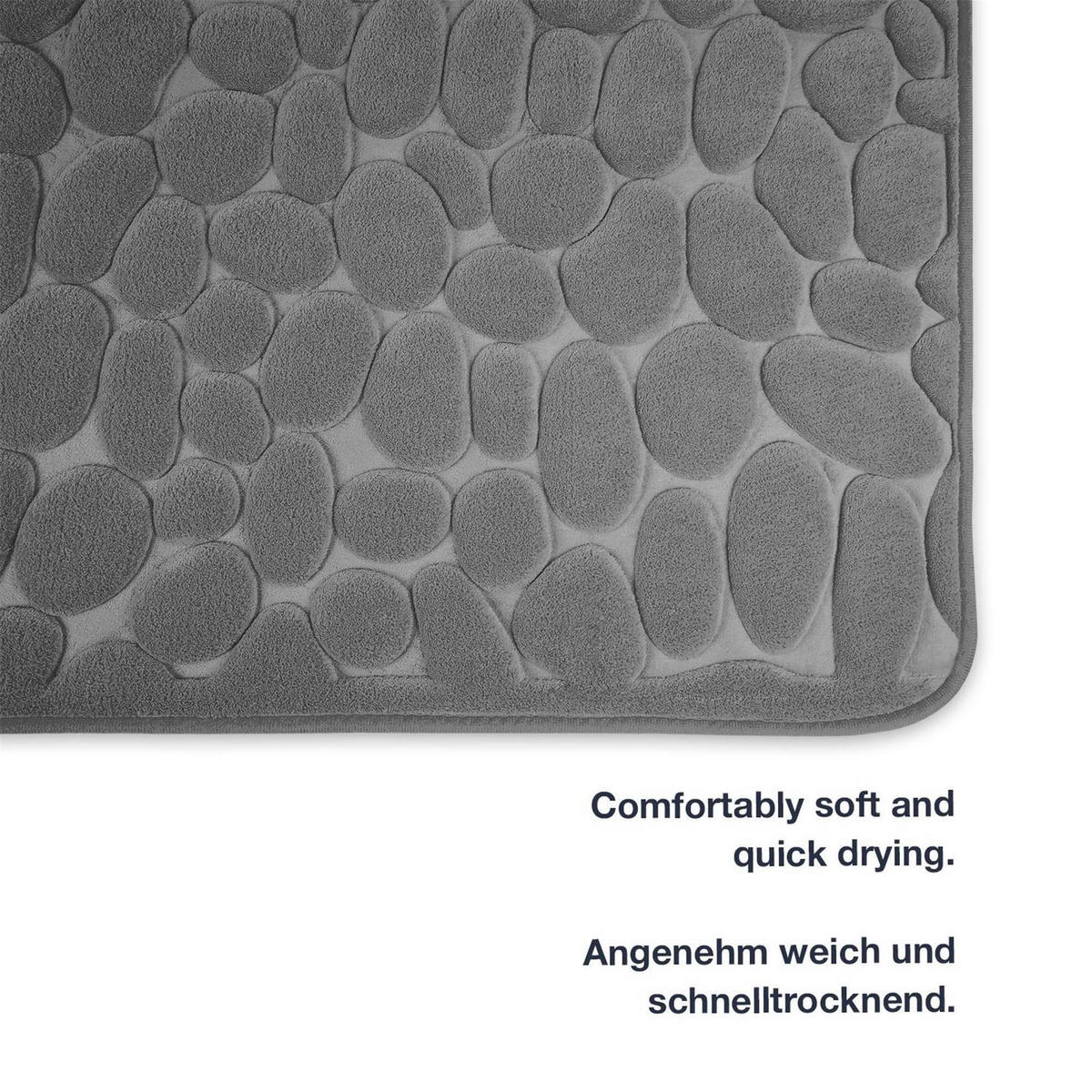MEMORYSCHAUM BADEMATTE LONDON - Grau, Textil (50/80cm) - WohnDirect