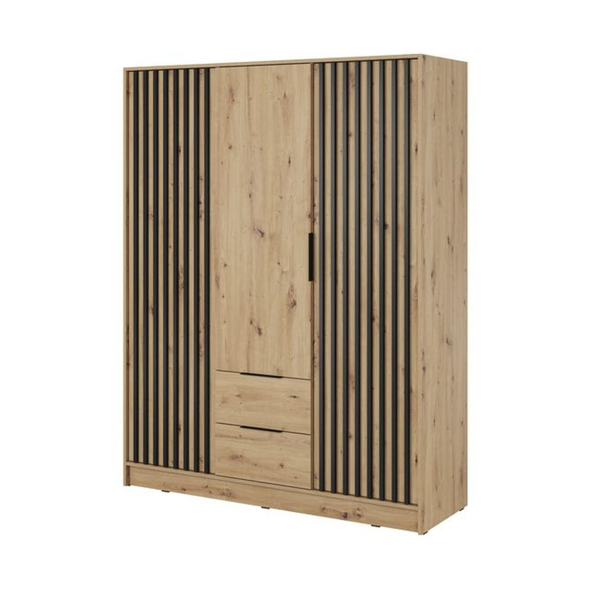 KLEIDERSCHRANK – 155 cm – Nelly – Eiche - Eiche Artisan, Holzwerkstoff (155/200/51cm) - hi-markt
