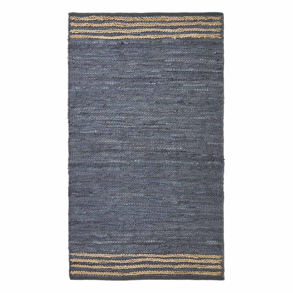 FLICKENTEPPICH aus Recycling-Leder 160/230 cm - Grau, Leder (160/230cm) - Homescapes
