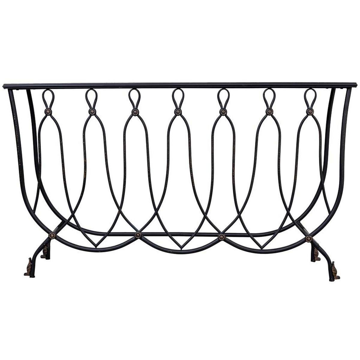 KONSOLE aus gealtertem schwarzen Metall 144x40x79 cm - Schwarz, Metall (40/144/79cm) - Wanderlust