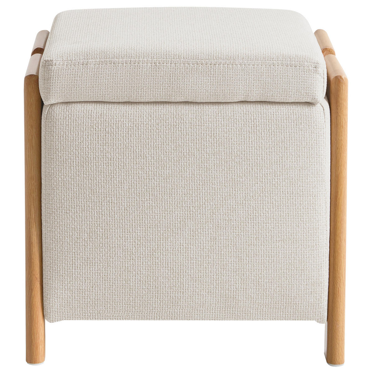 PUF s úložným prostorem Látka 45 cm Světle béžový Edland - béžová, textil (45/44/43cm) - Beliani