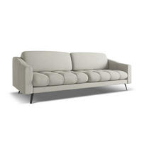 4-SITZER-SOFA Chenille Stoff Beige - Beige/Schwarz, Textil/Metall (238/80/95cm) - Makamii