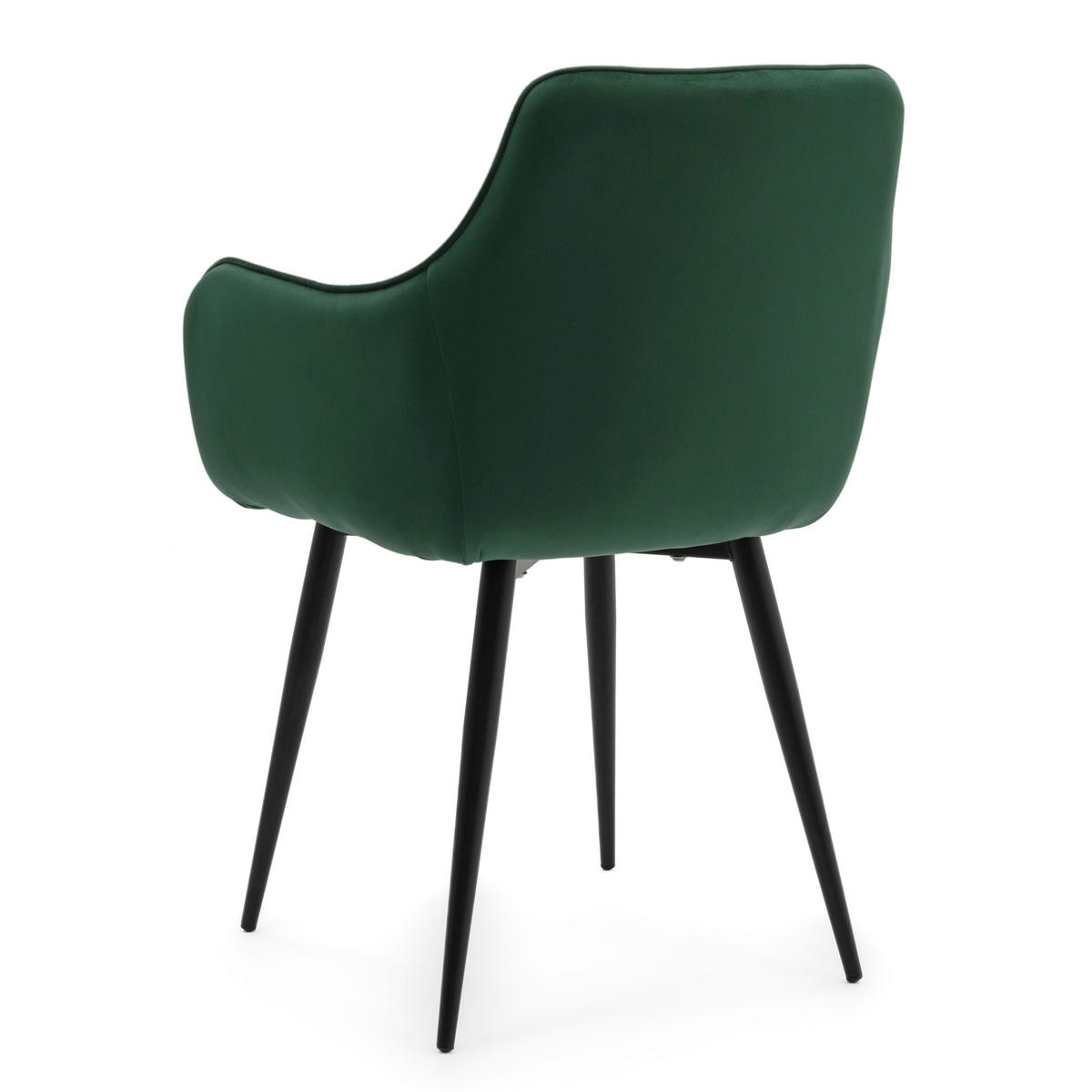 STUHL GALLO gespolstert mit Steppung - grün - Samt Velours - Schwarz/Grün, Textil/Metall (58/88/58cm) - NEW HOME