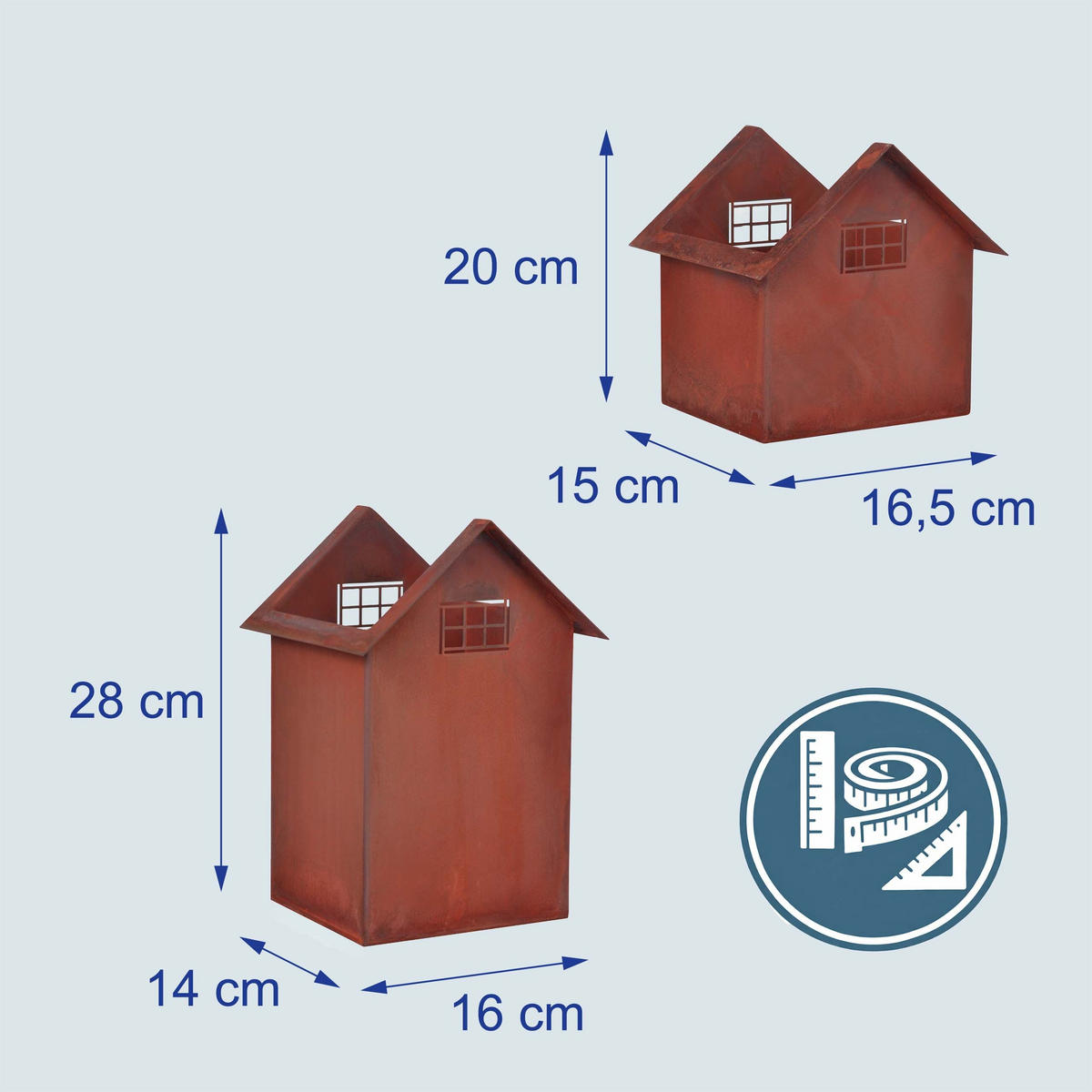 2-TLG.GARTENDEKO - Braun, Metall (28cm) - Relaxdays
