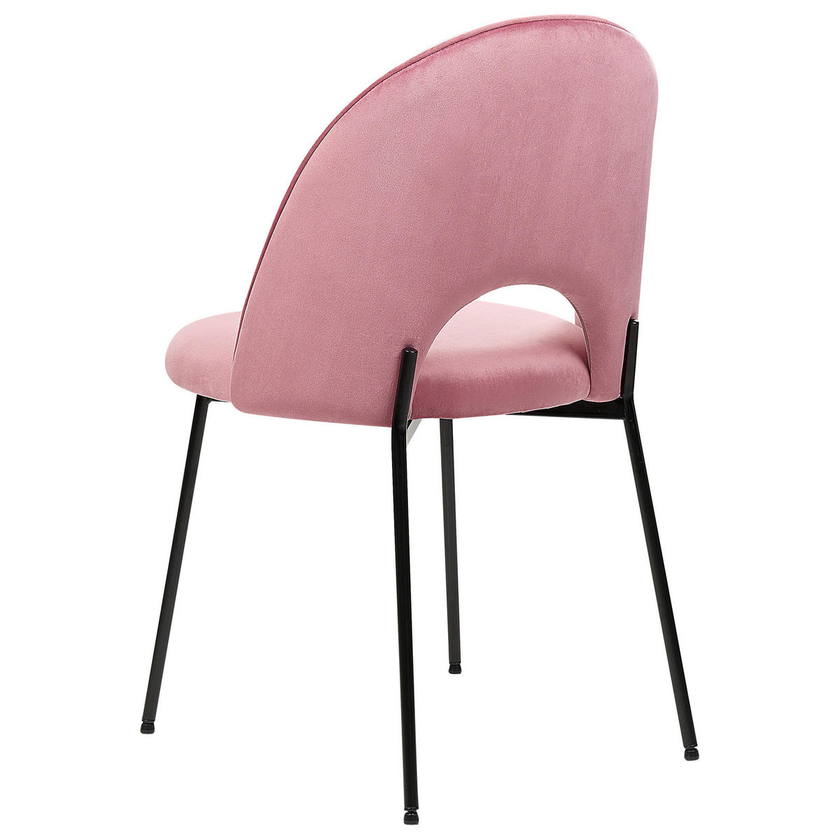 ESSZIMMERSTUHL 2er-Set Samtstoff Rosa Covelo - Pink, Textil/Metall (46/84/45cm) - Beliani