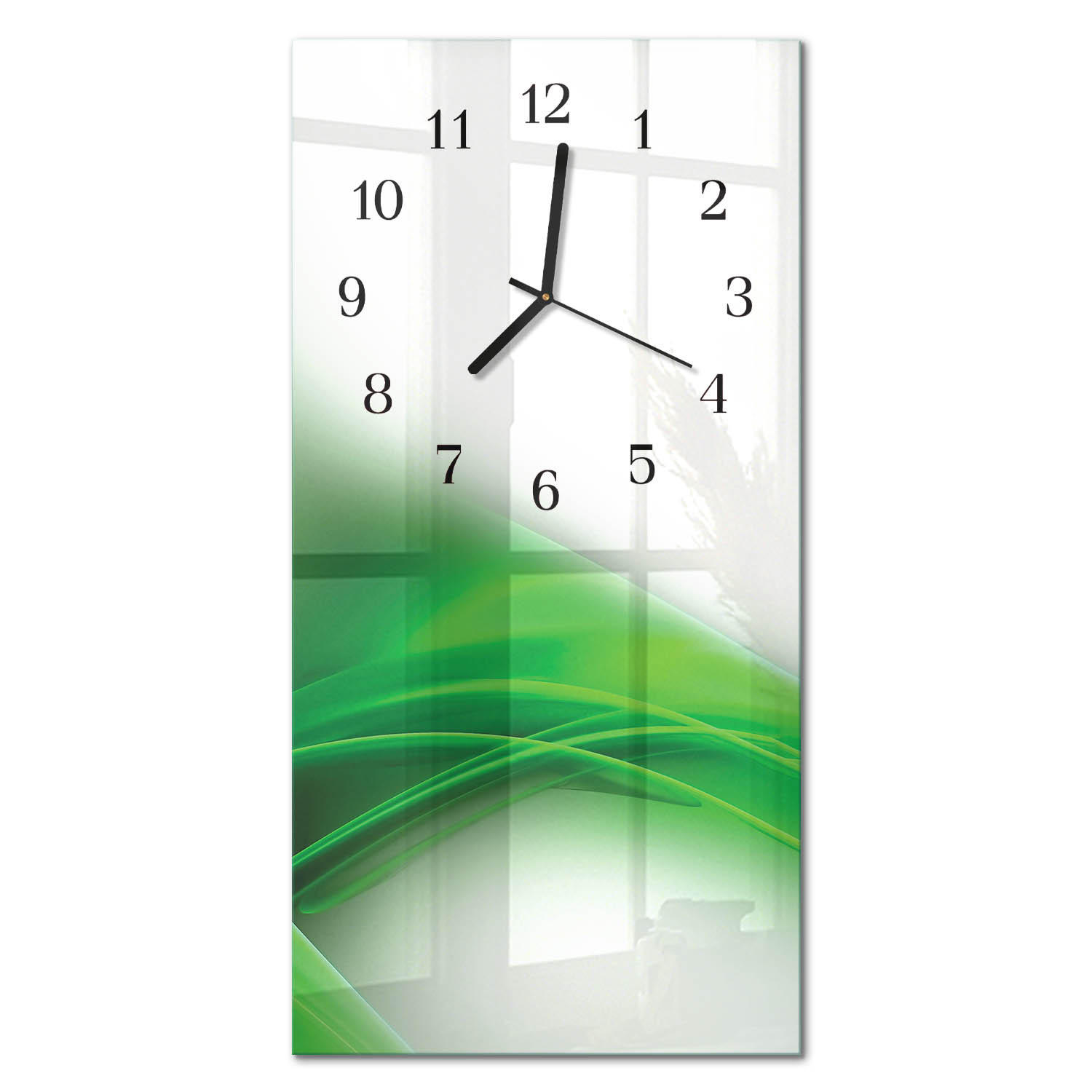 WANDUHR 30x60 cm - Rose Bowl - Grün, Glas (30/60/0.4cm) - TULUP