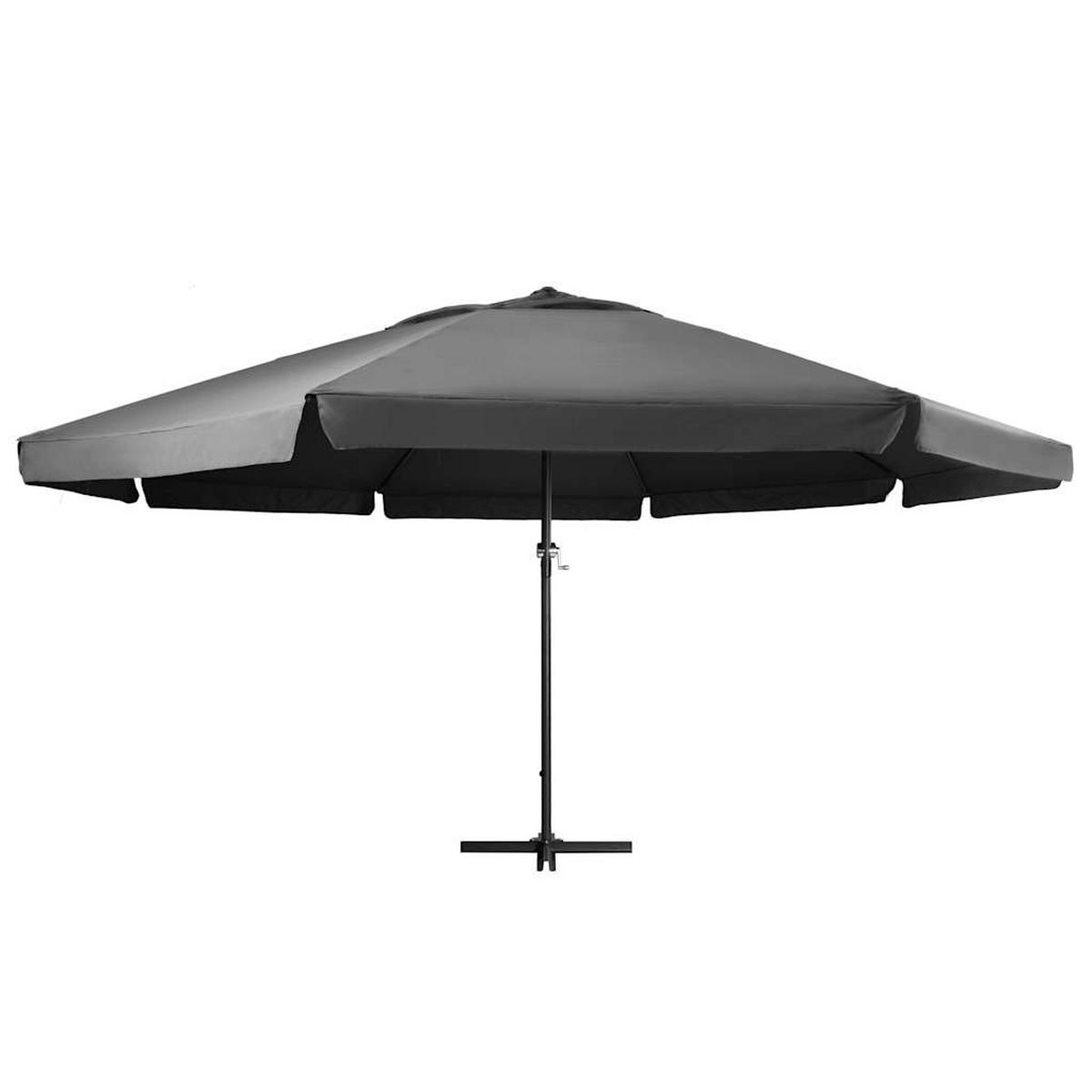 SONNENSCHIRM Mit Aluminium-Mast 600 Cm Anthrazit - Anthrazit, Textil (600/600cm) - vidaXL