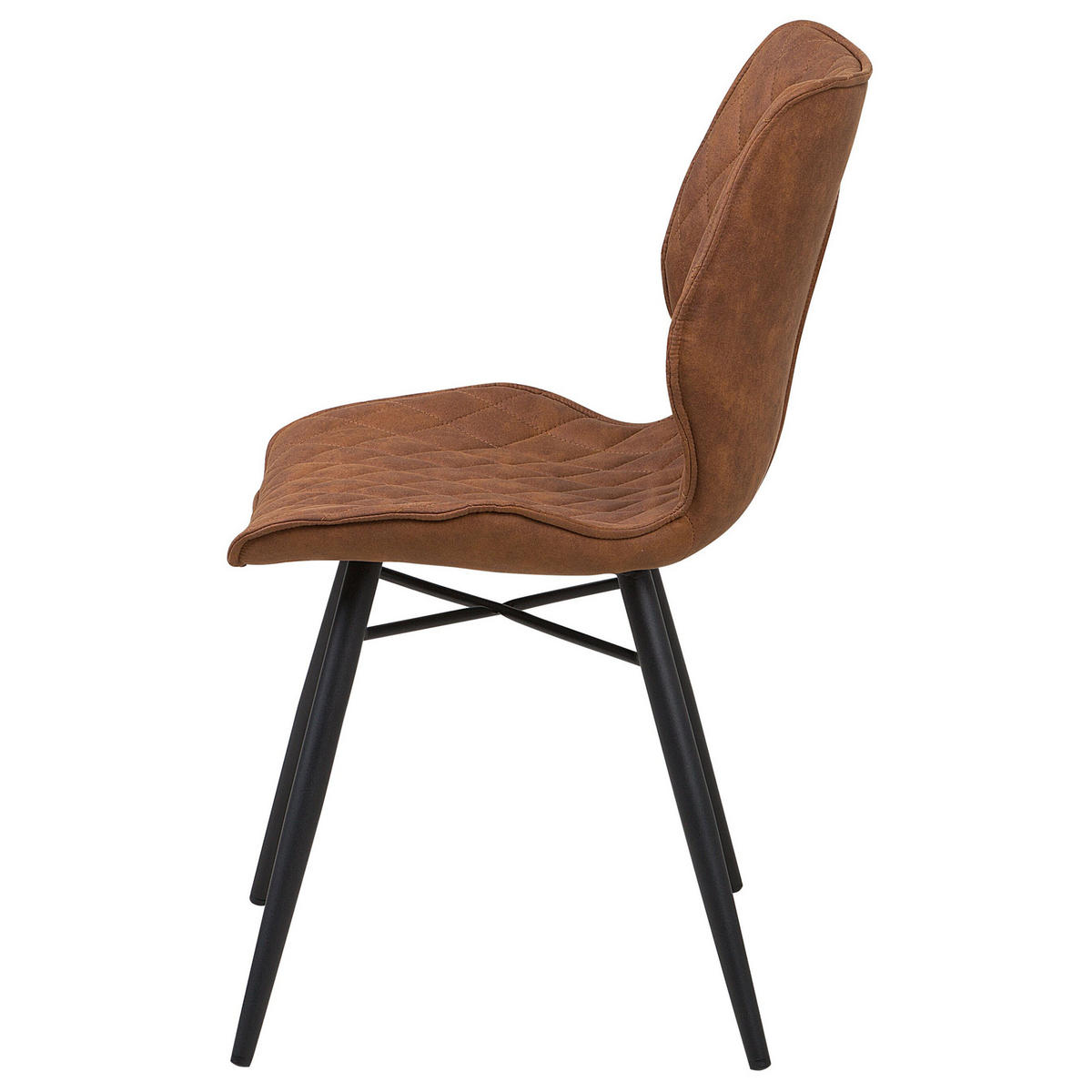 STUHL 2er-Set Polsterbezug Goldbraun Lisle - Braun, Textil/Metall (44/86/56cm) - Beliani