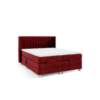BOXSPRINGBETT Bett Elektrisch Magnus - Rot, Holzwerkstoff/Textil (180/200cm) - Fun Möbel