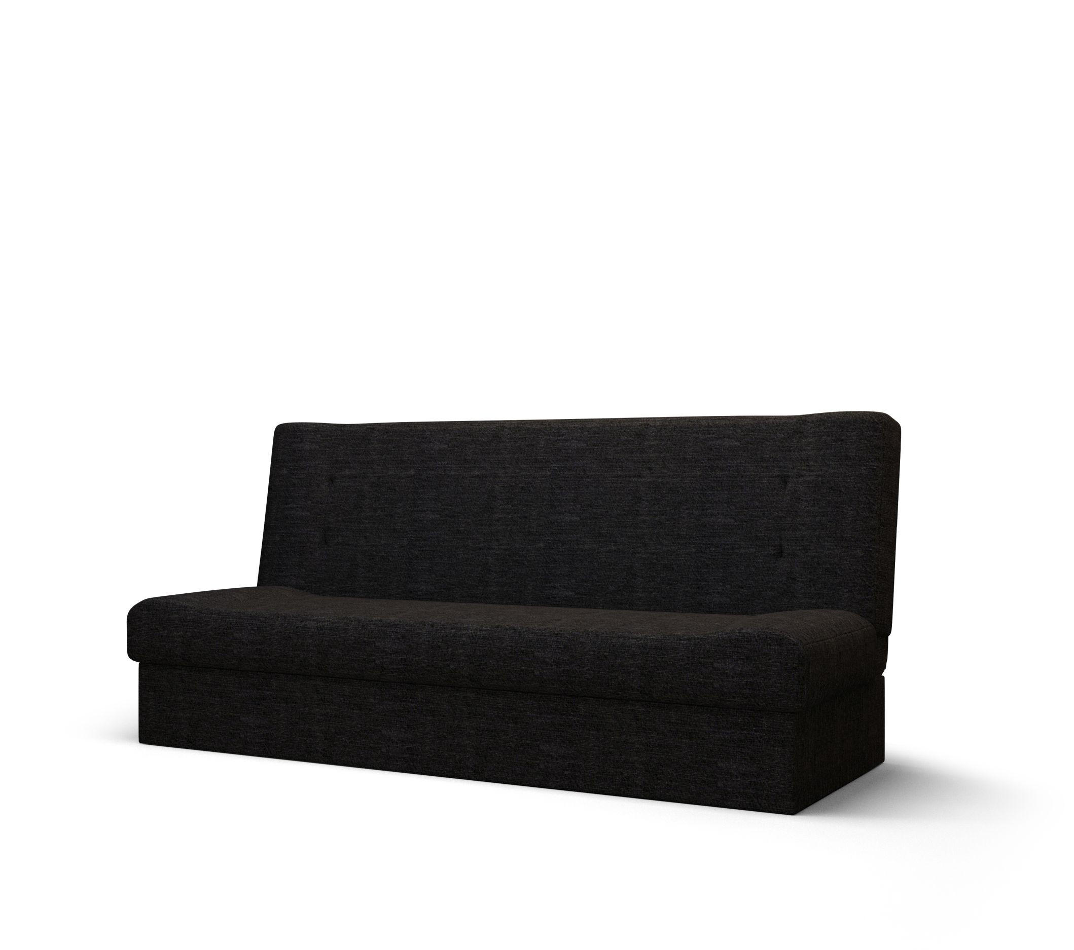 SOFA LAWA mit Schlaffunktion KORNET 10 mit Stauraum - Schwarz, Textil (192/93/80cm) - Bedante