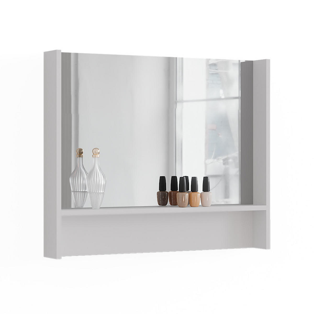 STĚNOVÉ ZRCADLO Sherry Bílá - bílá, kompozitní dřevo (80/65/10cm) - Vicco