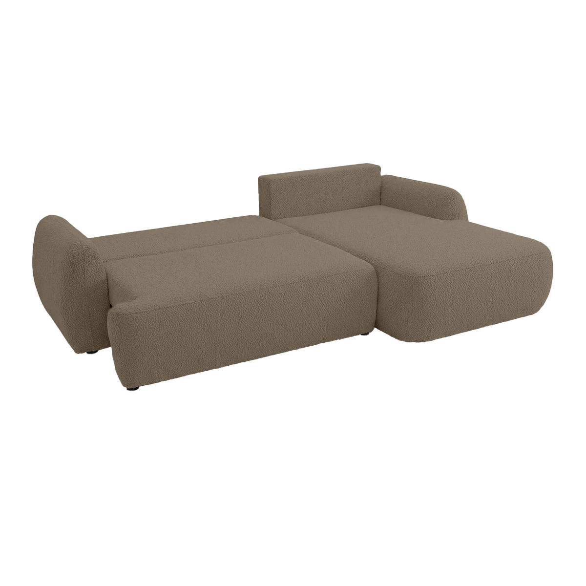 ECKSOFA MUNDUK II mit Schlaffunktion, Taupe - Taupe, Textil (260/184cm) - Fedve