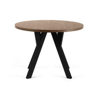 ESSTISCH INDAGA Ausziehbar 100-180cm Rund, lefkas/schwarz - Schwarz/Braun, Holz (100/180/75cm) - KONSIMO®