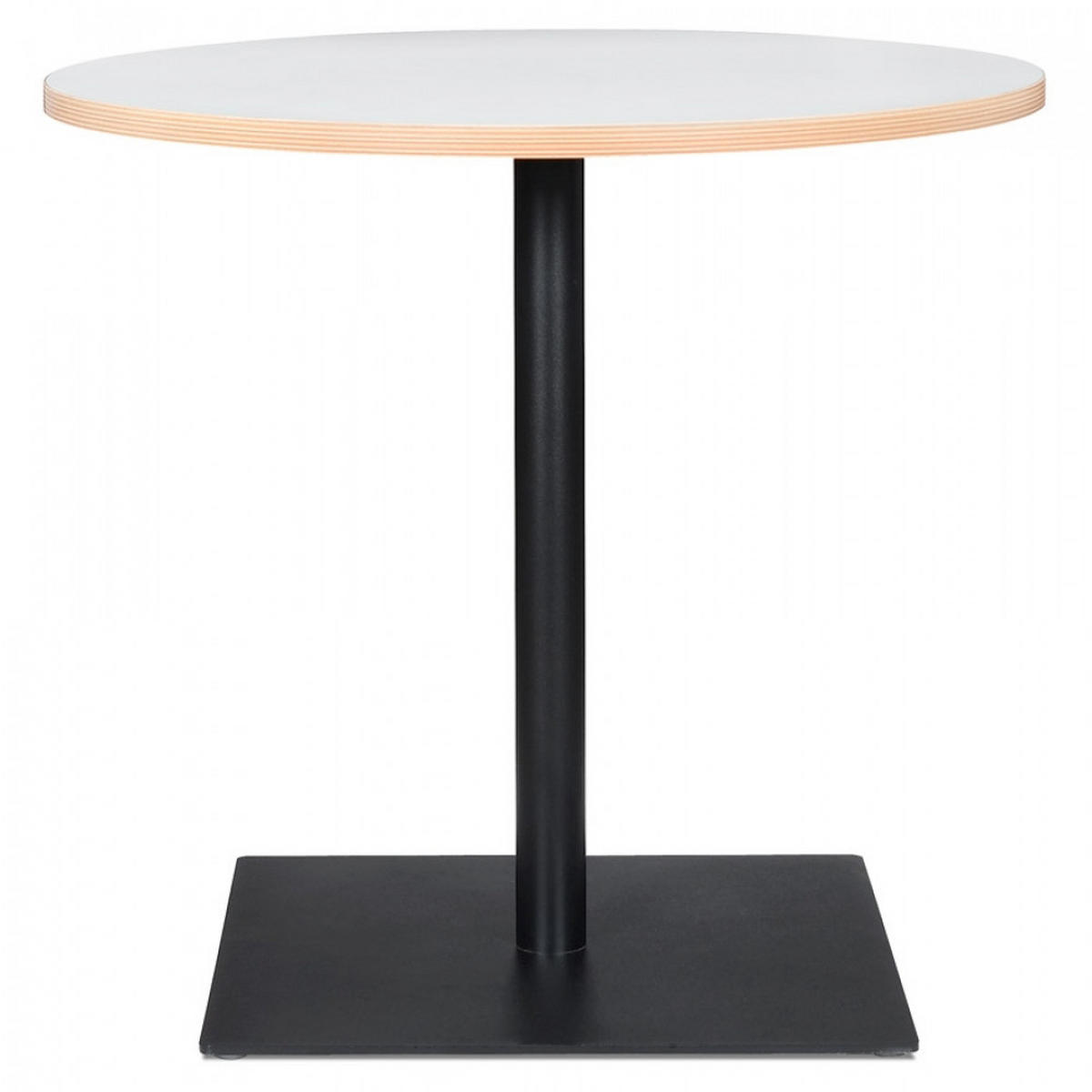 ESSTISCH Weiß 80x80x75,5 cm - Schwarz/Weiß, Holz/Metall (80/80/75.5cm) - AlterEgo