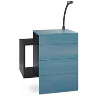 NACHTTISCH Queens Front in Petrol Hochglanz - Petrol, Holzwerkstoff (60/63/36cm) - Vladon