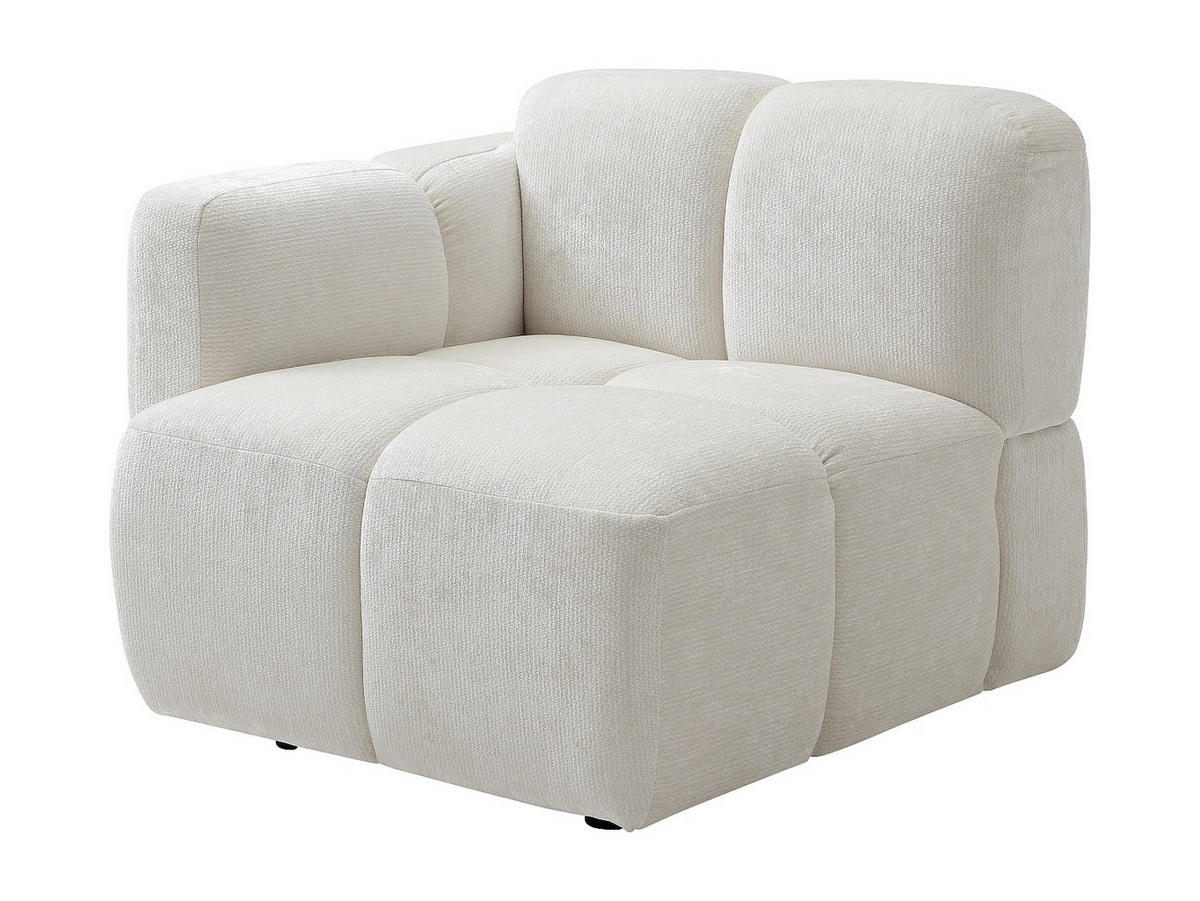SESSEL mit gerader Rückenlehne - 1 Person - stoff - gebrochenes weiß Carlivi - Weiß, Holz/Textil (90/73/92cm) - Vente-Unique