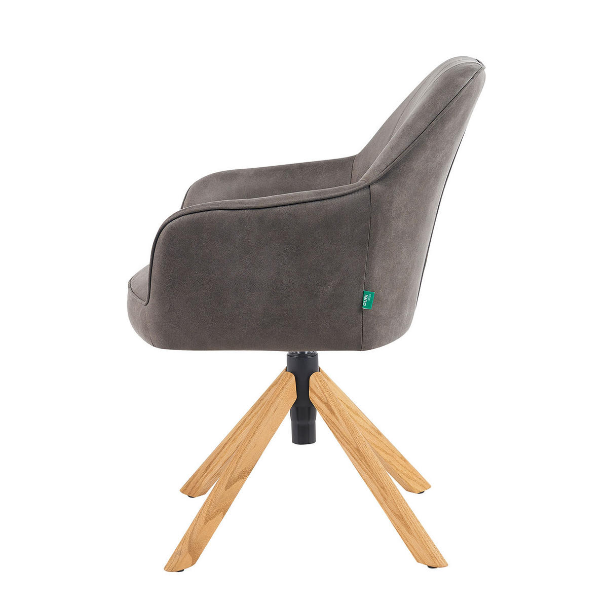 BÜROSTUHL Mika-Jaro - Honigeiche/Taupe, Eichenholz/Holz (60/88/65cm) - DUBI Möbel