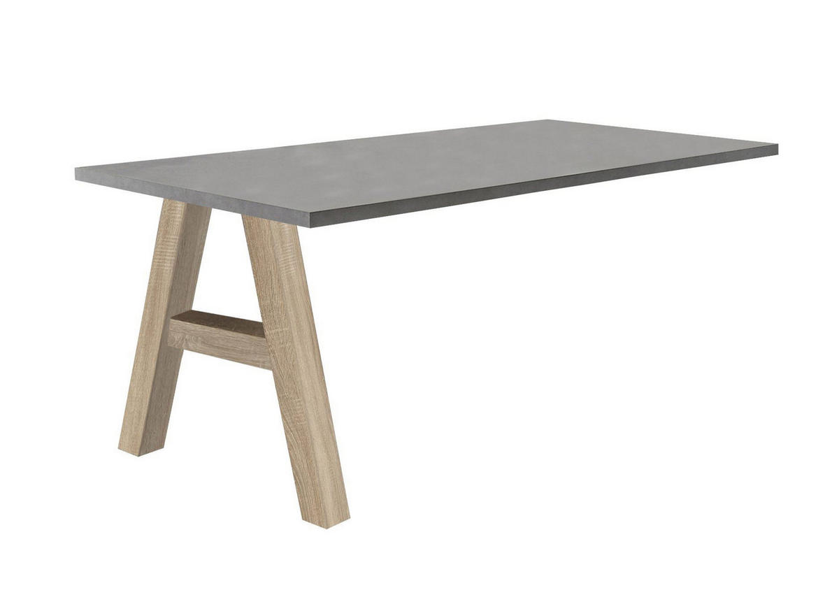 SCHREIBTISCH Edin 4 140 x 70 x 75 Bürotisch eiche sägerau/graphit - Grau, Holz (140/70/75cm) - 58aufmkessel
