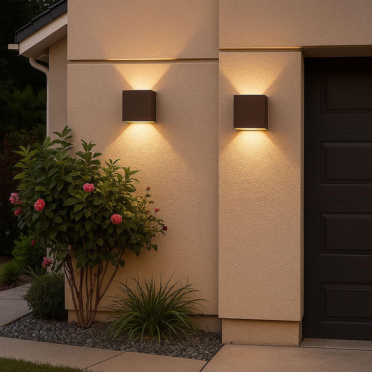 LED AUSSEN-WANDLEUCHTE Rostoptik Braun - Braun, Glas (10/10/10cm) - Globo Lighting