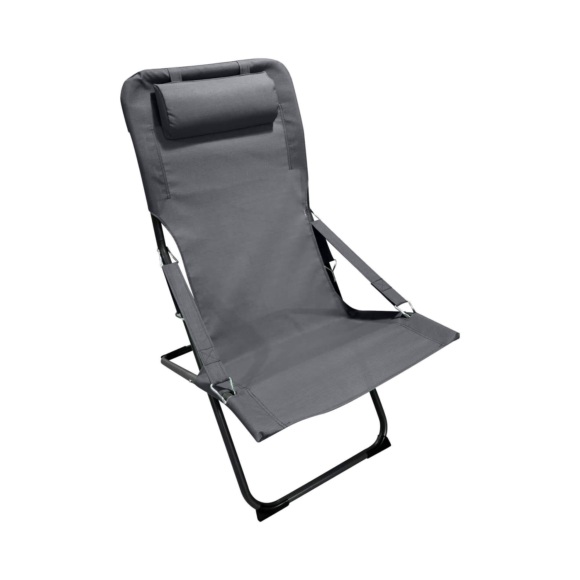 GARTEN-RELAXSESSEL Dunkelgrau 63/83/98 cm - Grau, Metall (63/88/83cm) - Mobili Rebecca