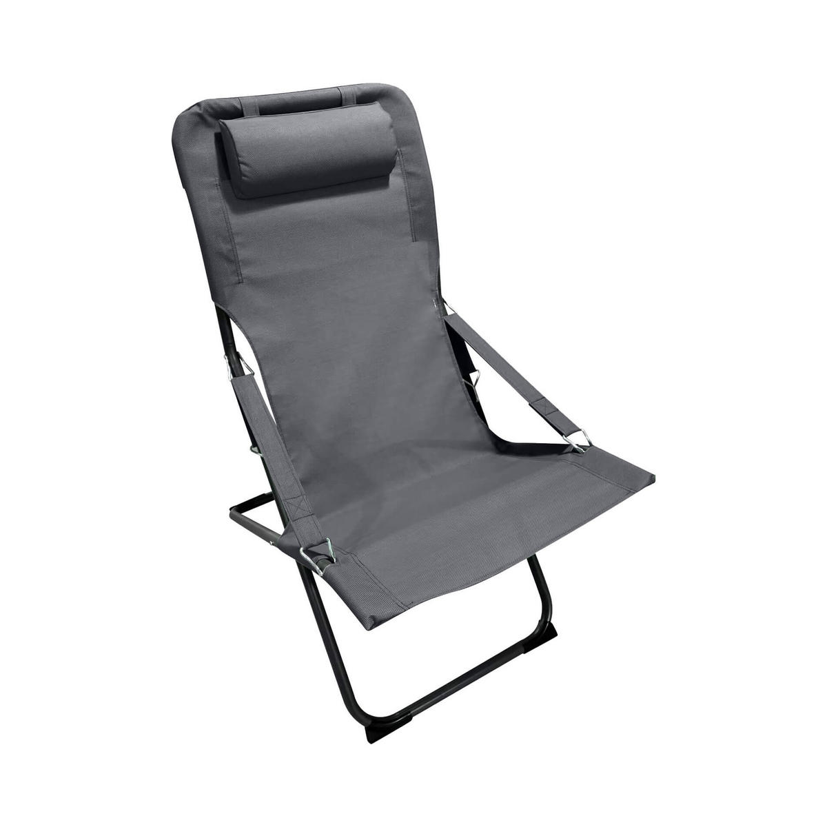 GARTEN-RELAXSESSEL Dunkelgrau 63/83/98 cm - Grau, Metall (63/88/83cm) - Mobili Rebecca