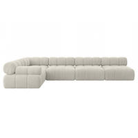 ECKSOFA modulares Sofa Mende-L3 - 380x190x70 cm Creme Cord - Hellgrau/Creme, Holzwerkstoff/Textil (380/190cm) - ALTDECOR