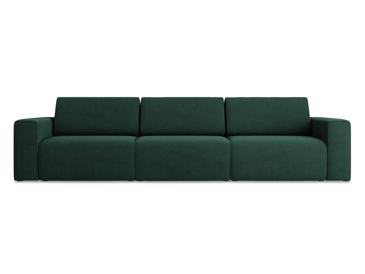 4-SITZER-SOFA Strukturstoff Stoff Grün - Dunkelgrün/Schwarz, Kunststoff/Textil (314/80/103cm) - Makamii