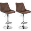 BARHOCKER 2er Set Lederlook braun - Braun, Textil/Metall (49.5/91/50cm) - CLP