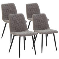 STUHL 4er-Set Abril grauer Stoff - Grau, Textil/Metall (45/84/56cm) - VS Venta-stock