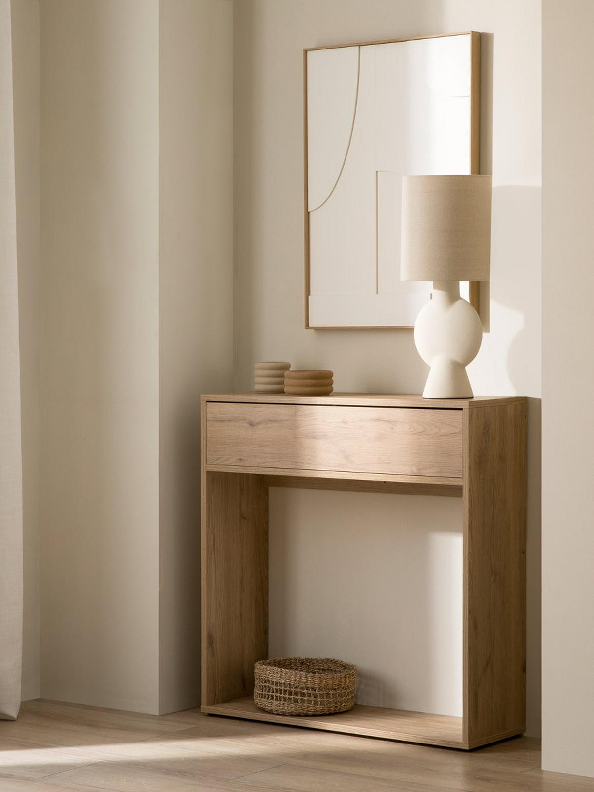 KONSOLE Hegas Natur 80 cm x 81 cm - Braun, Holzwerkstoff (80/81/25cm) - Kenay Home