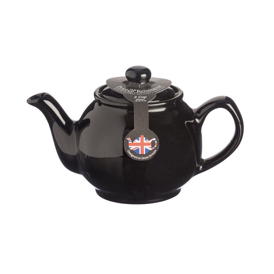 TEEKANNE 450 ml Steingut klassisch schwarz, für 2 Tassen - Schwarz, Keramik (0.36L) - Price & Kensington