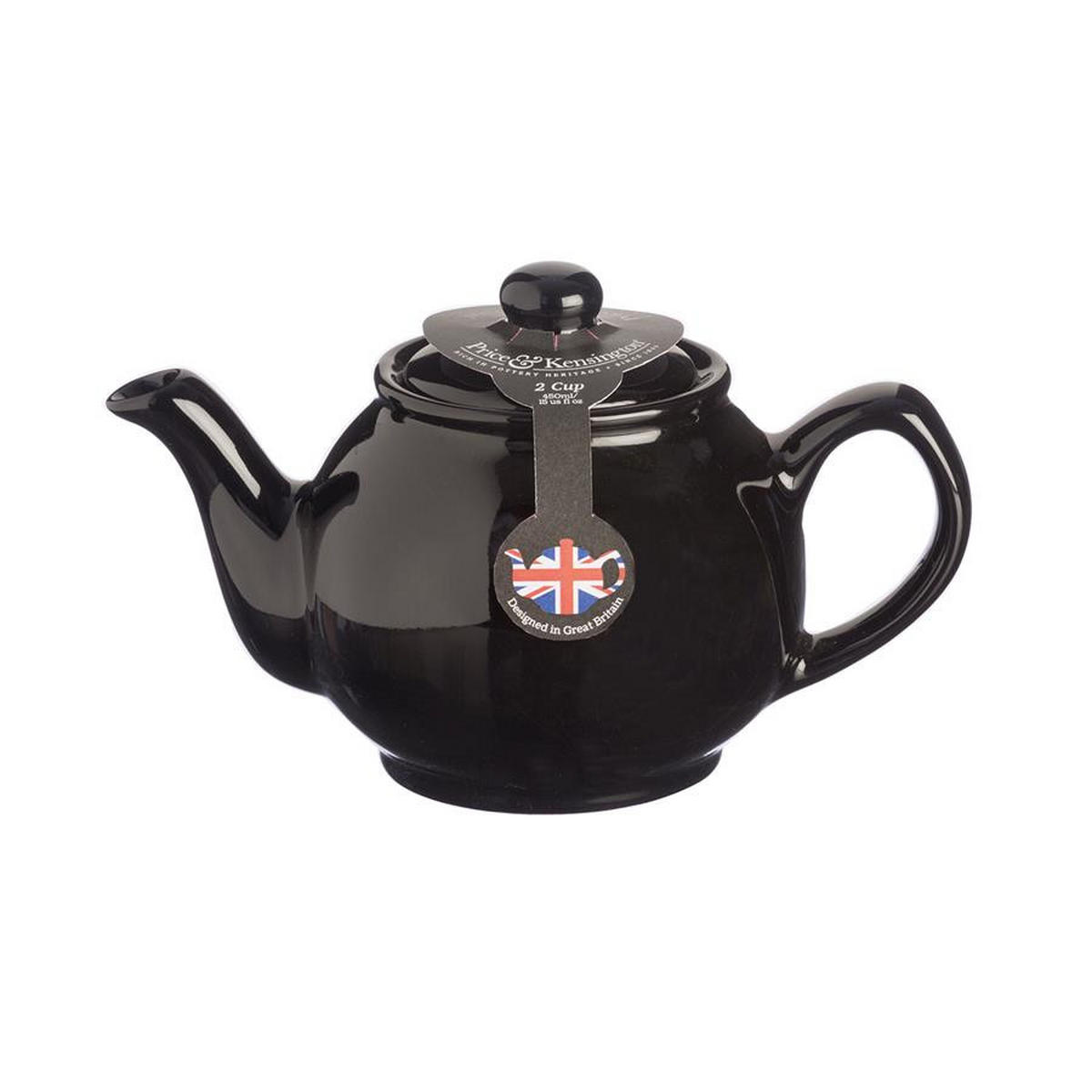 TEEKANNE 450 ml Steingut klassisch schwarz, für 2 Tassen - Schwarz, Keramik (0.36L) - Price & Kensington