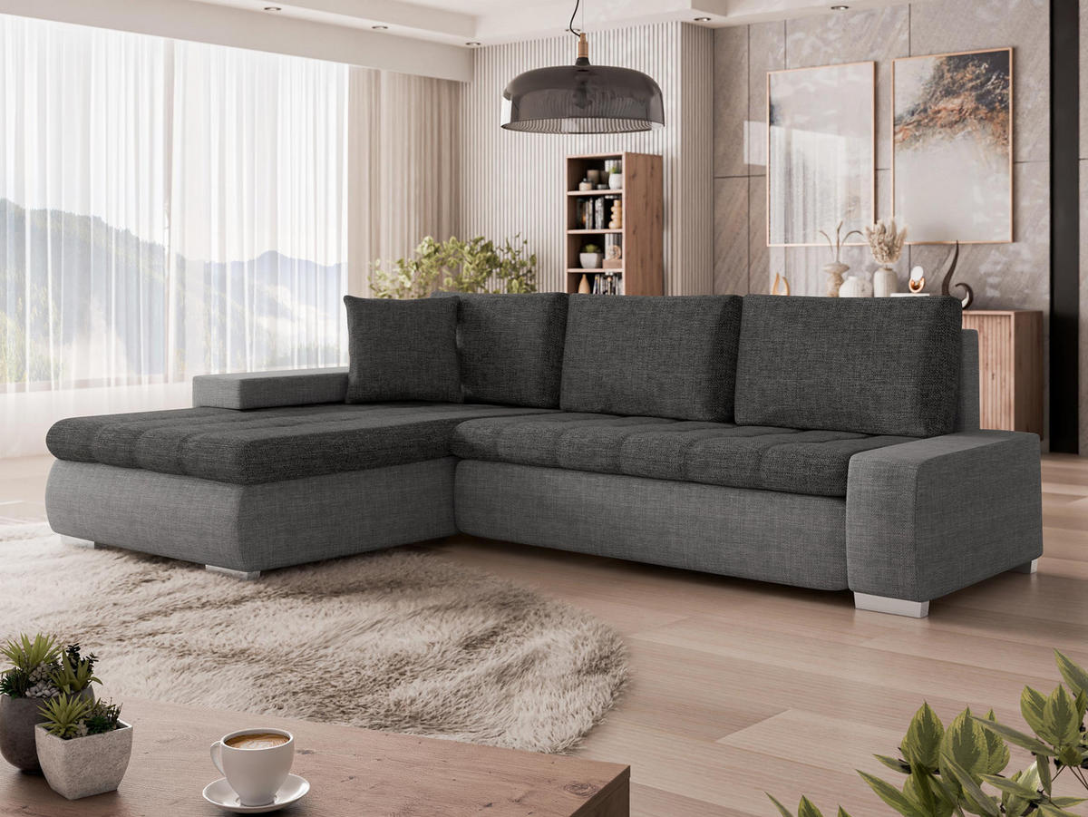 ECKSOFA Orkan Mini Lux - Grau, Holz/Textil (265/185cm) - MIRJAN24
